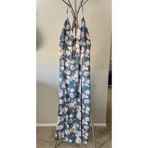 Blue / Pink Floral Romper Dress - Small, Audrey 3+1